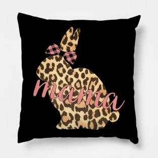 Cute Leopard Print Bunny Mama Pattern Easter Rabbit Mom Gift Pillow