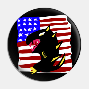 Godzilla flag Pin