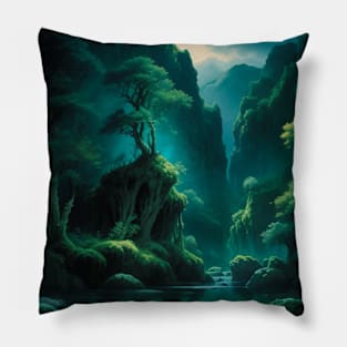Tree on a Tree by a River Pillow