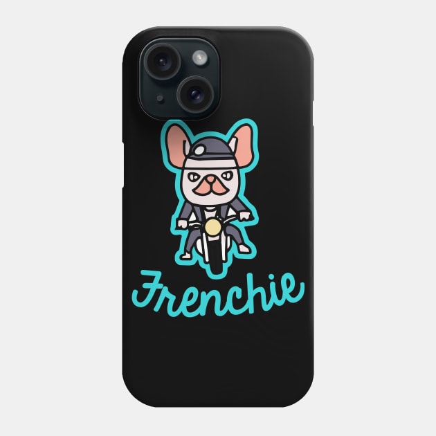 Frenchie Biker Motorcycle Dog Owner Frenchie Funny Dog Phone Case by BetterManufaktur