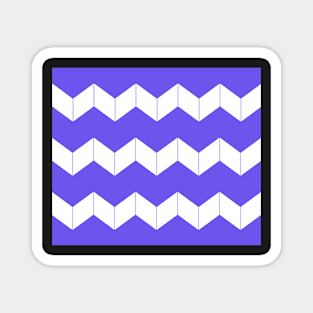 Abstract geometric pattern - zigzag - blue and white. Magnet