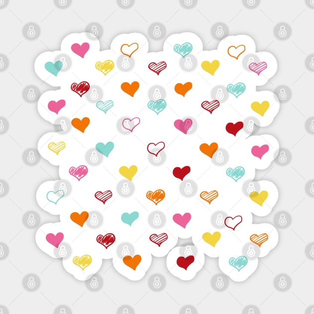 Colorful Hearts Magnet by Jirka Svetlik