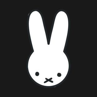 cute minimalistic white rabbit design T-Shirt