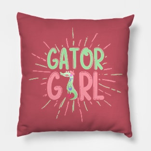 Alligator Gator Girl Pillow