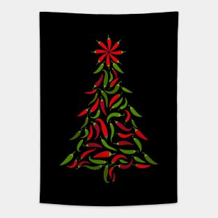 Red and Green Chile Pepper Tree Tapestry