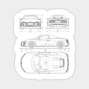 R8 V10 Blueprint Magnet