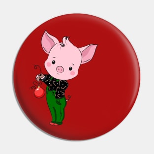 hipster christmas pig Pin