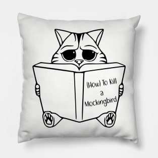 Cat Reading Book Pillow