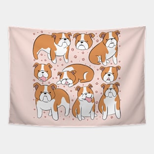 Cute Bulldog illustration Tapestry