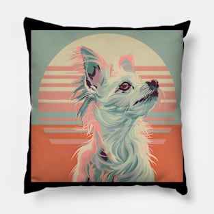 Retro Chinese Crested: Pastel Pup Revival Pillow