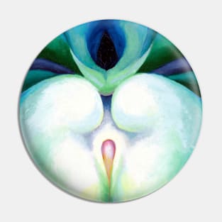 High Resolution White & Green Flower Shapes by Georgia O'Keeffe Pin