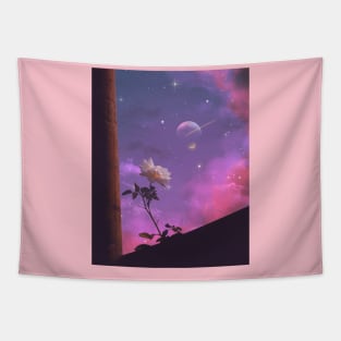 Rose And Moon Landscape Tapestry