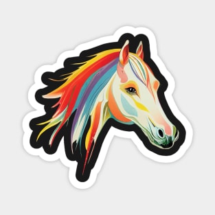 Rainbow Mare on black Magnet