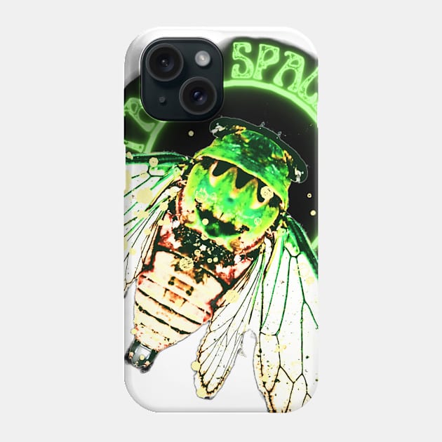 I AM A SPACE ROCKET! Emerald-green dragonflies decorations cicade fly glow bugs Phone Case by Cristilena Lefter