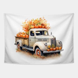 Truck of pumpkins Tapestry