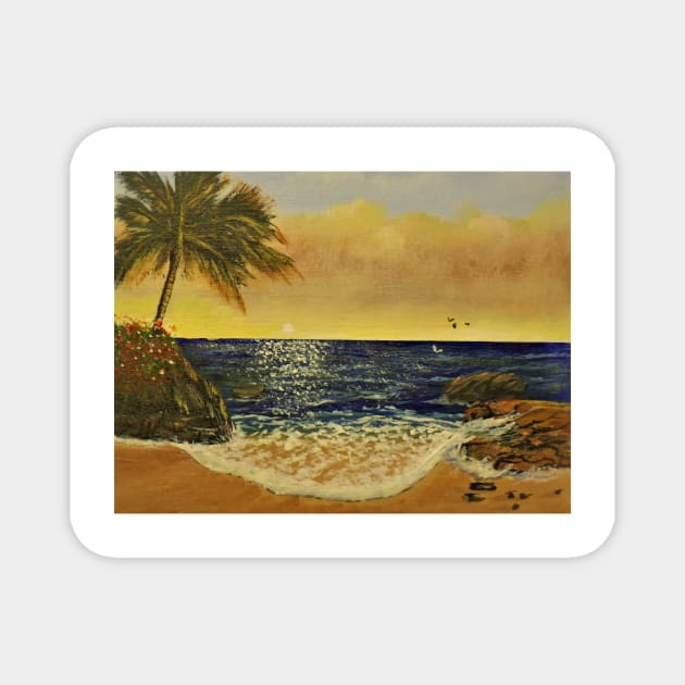 Tropical Island Magnet by Allison Prior Art