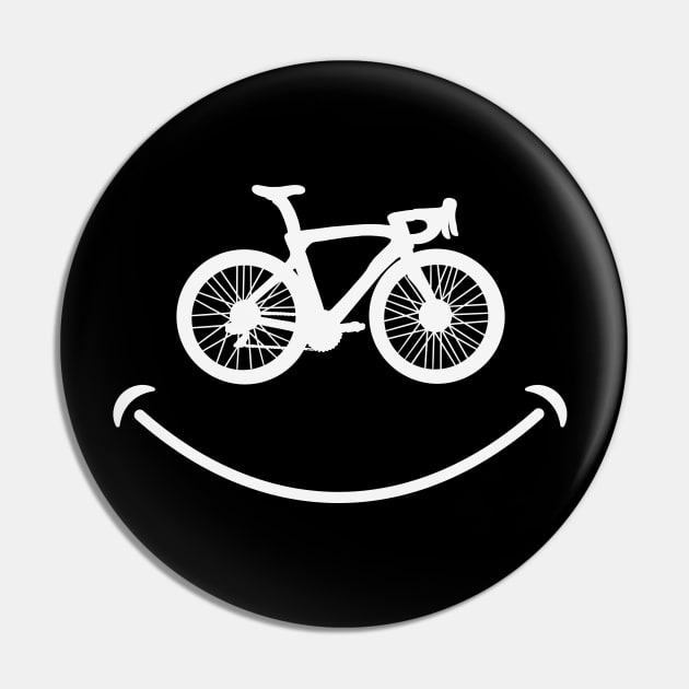 Cycling Makes Me Happy Cycling Shirt, Cycling Makes Me Smile Shirt, Cycling Happiness, Fun Cycling Shirt, Smiley Cycling Face Pin by CyclingTees