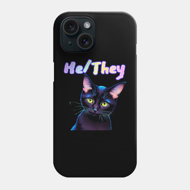 Batman - He/They Rainbow Text Heather Gray Phone Case by Gold Dust Publishing