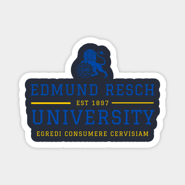 RESCHS UNIVERSITY - blue print Magnet by Simontology