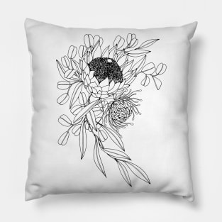 Proteas and Eucalyptus Pillow