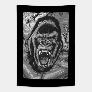 Wild Gorilla (Black Version) Tapestry