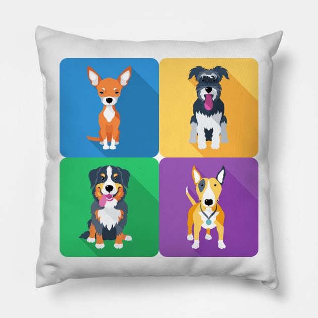 dog icon flat design Pillow by kavalenkava