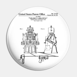 Robert the Robot Toy Patent Black Pin