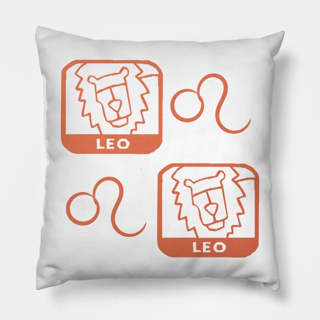 Leo Birth Sign - Orange Pillow by BurritoKitty