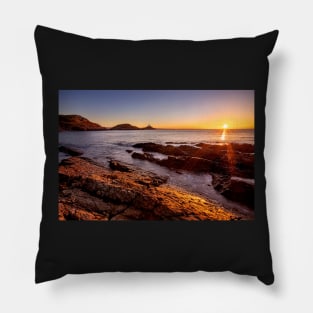 Mumbles Lighthouse, Bracelet Bay, Gower Pillow