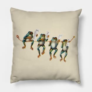 19th C. Singing Frogs Pillow