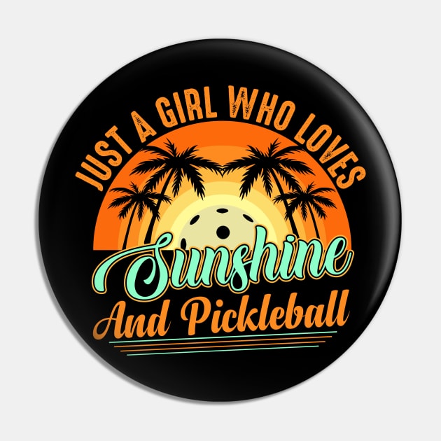 Pickleball women sunshine Pin by Positively Petal Perfect 