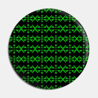 Green and Black Abstract Pattern Pin