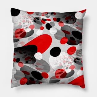 Stir Crazy - Abstract - Red, Gray, Black, White Pillow