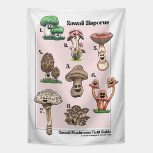 Kawaii Bosporus Mushroom Field Guide Tapestry