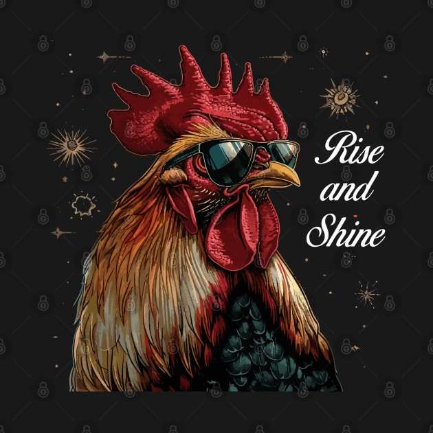 Rise and Shine - Rooster (with White Lettering) by VelvetRoom