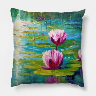 Lilies in the pond Pillow