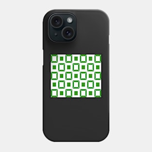 Abstract geometric pattern - green and white. Phone Case