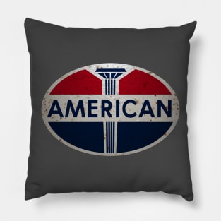 American Gas Station sign. Rusted version Pillow