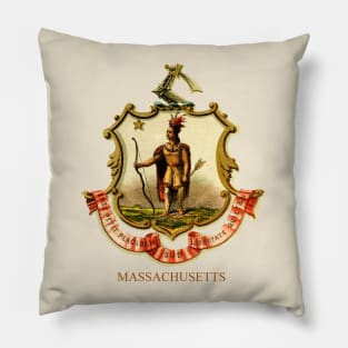 1876 Massachusetts Coat of Arms. Pillow