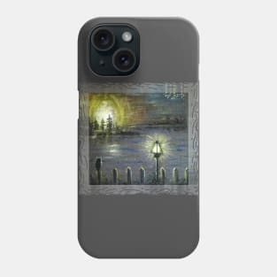 Moon Over the Lake and Night Owl Hunting Phone Case