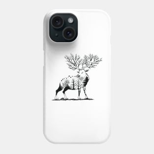 deer with forest background Phone Case