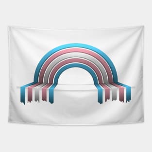 Transgender Pride Flag 3D Drip Rainbow Design Tapestry