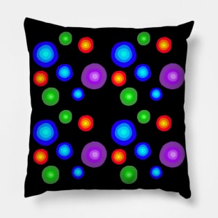 Colorful Glowing Circles Pattern Pillow