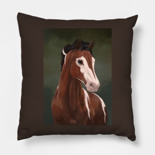 Bay Pinto Horse Pillow