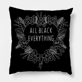 All Black Everything Wreath Pillow