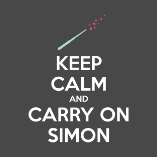 Keep Calm and Carry On Simon (White Text) T-Shirt