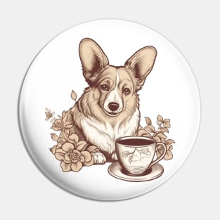 Sweet Corgi Mornings - Delightful Dog Design to Start Your Day Pin