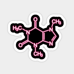Pink Neon Caffeine Molecule Magnet