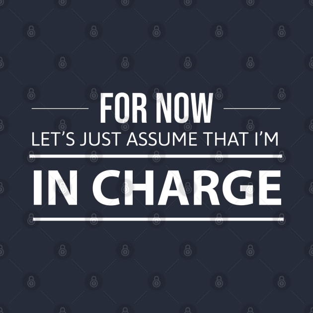 FUNNY QUOTES / FOR NOW LETS JUST ASSUME THAT I’M IN CHARGE by DB Teez and More