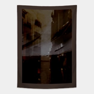 Special processing. HIgh buildings, like in night dreams. Loneliness and sadness. Tapestry